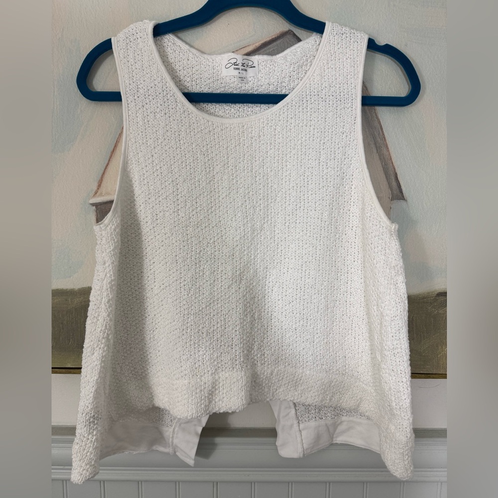 FEEL THE PIECE By Terre Jacobs 100% Cotton Knit Split Back Tank Size M/L